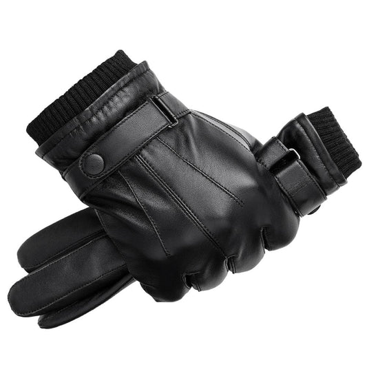 Gants en cuir Noir - Retro Alpha